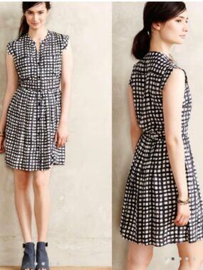 Anthropologie West Street Shirtdress by Tylho Cap Sleeves ASO Hart of Dixie sz S